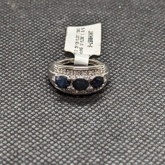 Blue Sapphire or Blue Tourmaline Ring in Sterling - Picture 4 of 5